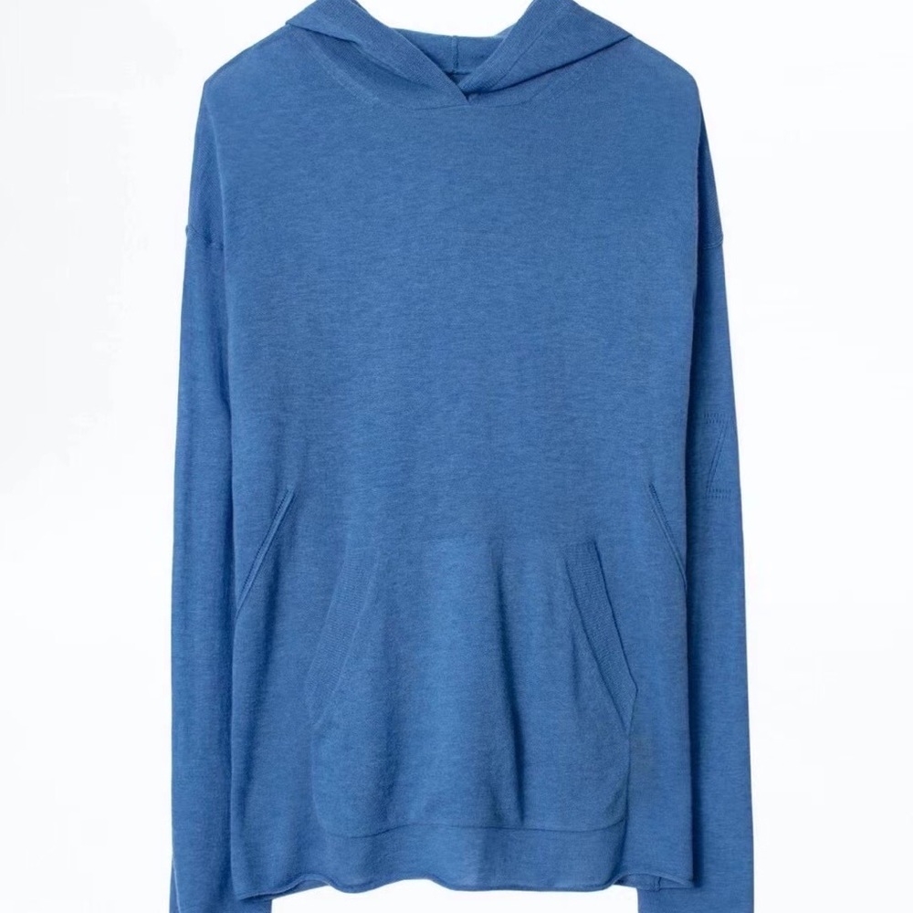 Zadig & Voltaire Cashmere Sweater blue hooded - Picture 4 of 5